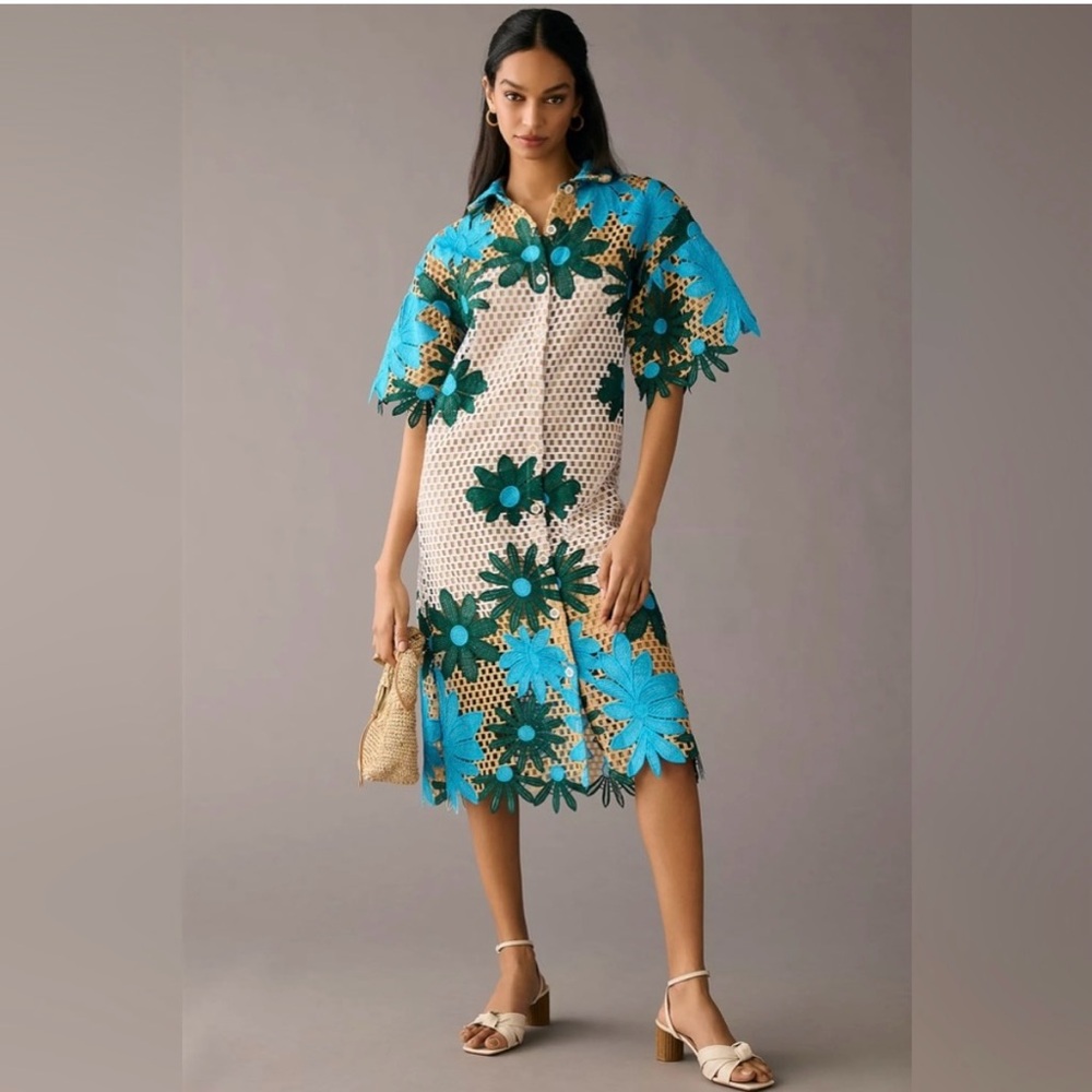 Anthropologie midi floral dress- Eva Franco Large